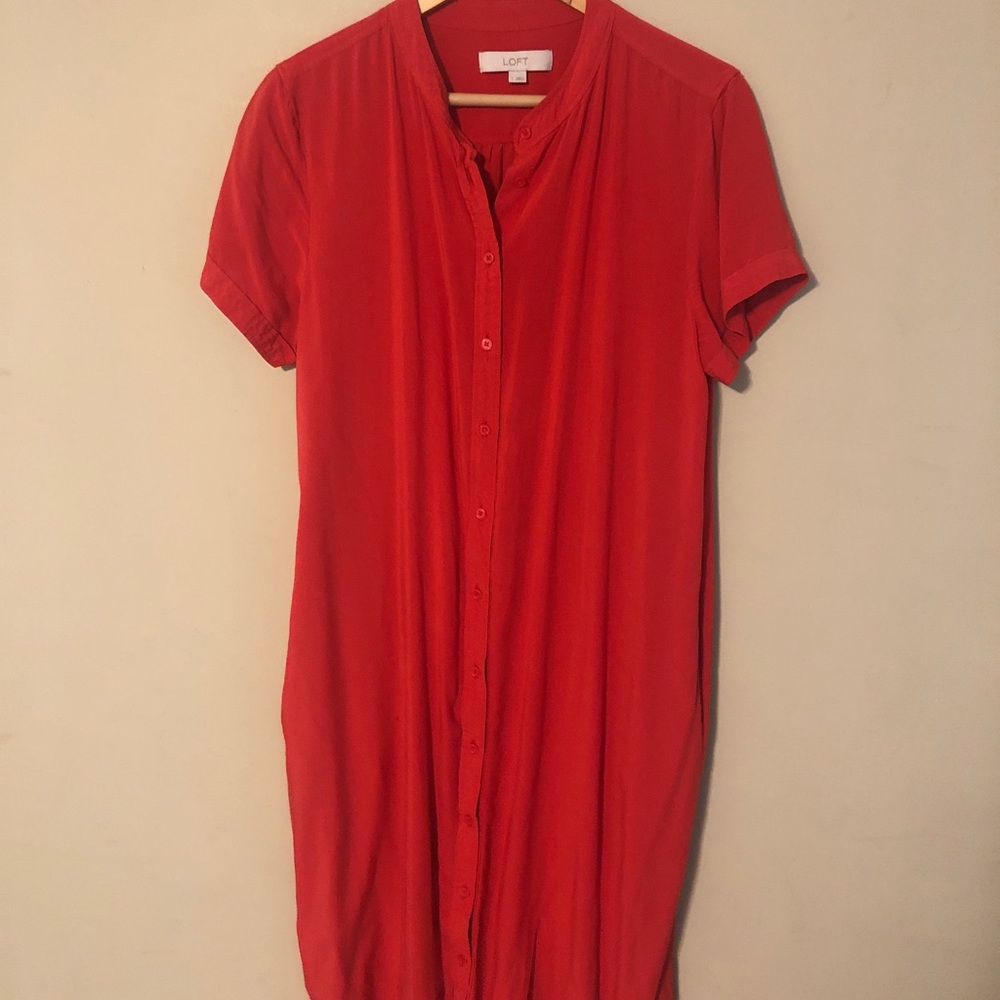 Loft Button-up Midi Dress Size Large